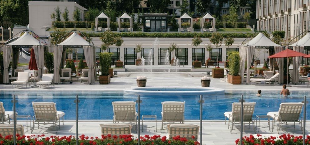 Pool and cabanas