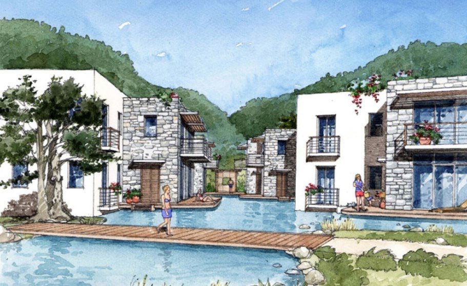 Houses around the pool