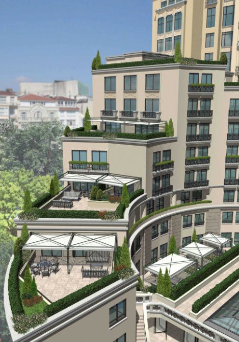 Terraced roof gardens